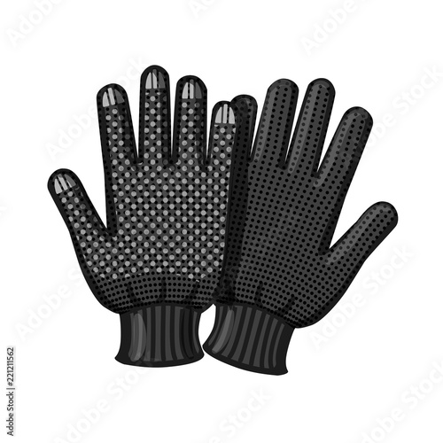 Vector illustration of glove and winter logo. Set of glove and equipment stock vector illustration.