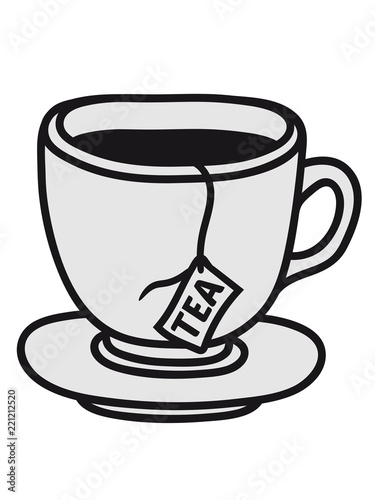 Teebeutel Glas Tasse Tee Kanne Kaffee Trinken Durst Kochen Getrank Schwarztee Cafe Lecker Comic Cartoon Clipart Stock Illustration Adobe Stock