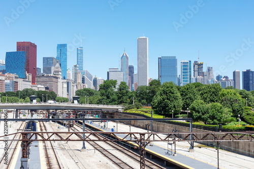 cityscape of modern city chicago