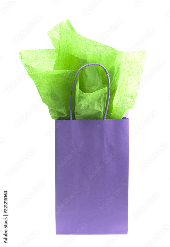Single Purple Giftbag on a White Background Single Purple Giftbag on a White Background