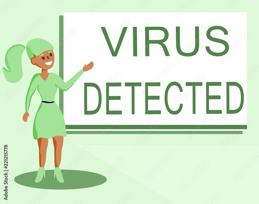 Text sign showing Virus Detected. Conceptual photo A computer program used to prevent and remove malware.