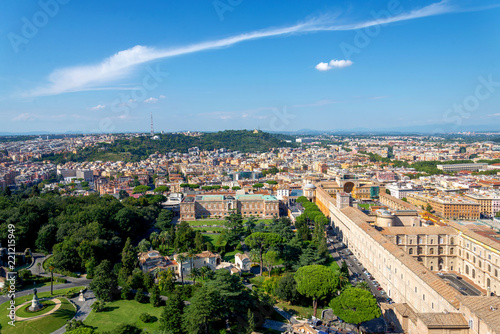Top view of Vatican city from rooftop of St. Peter's Basilica, Vatican city, Roman, Italy