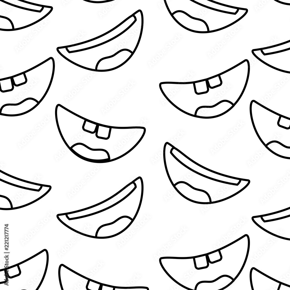 Fotografie pattern with mouths face expressions smile laughing
