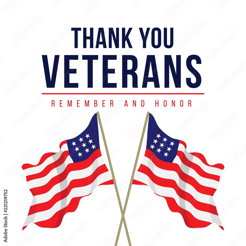 Thank you Veterans Vector Template Design Illustration Stock Vector