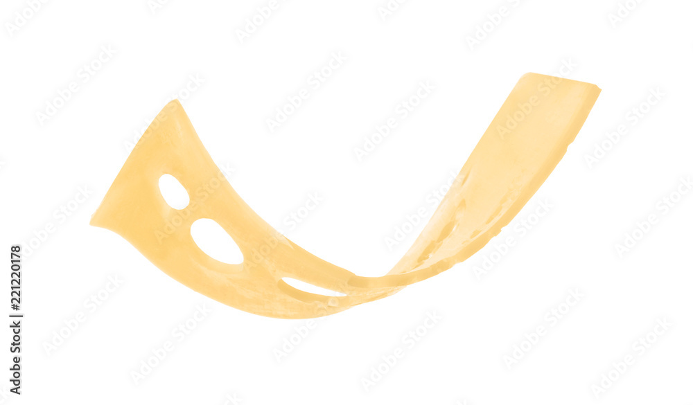 Slice of tasty cheese on white background Slice of tasty cheese on white background
