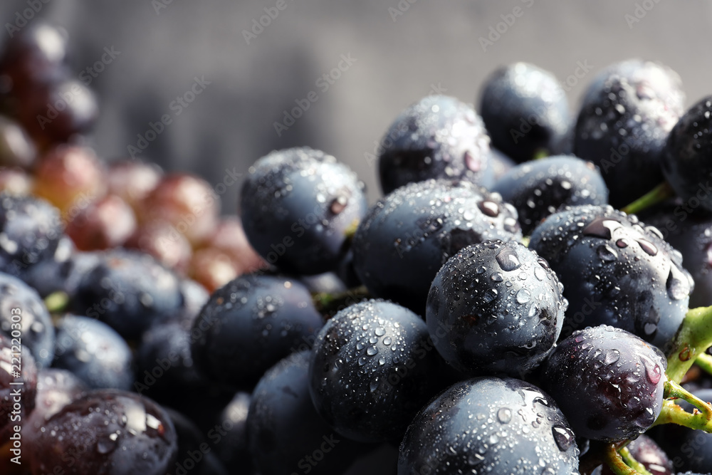 Bunch of fresh ripe juicy grapes as background. Closeup view Bunch of fresh ripe juicy grapes as background. Closeup view