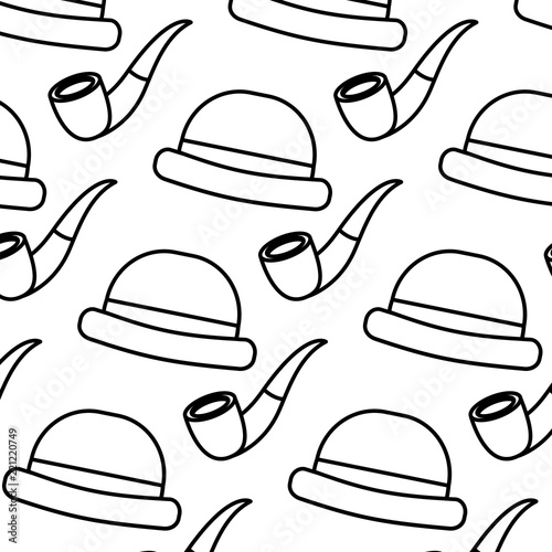 classic hat and tobacco pipe hipster style wallpaper