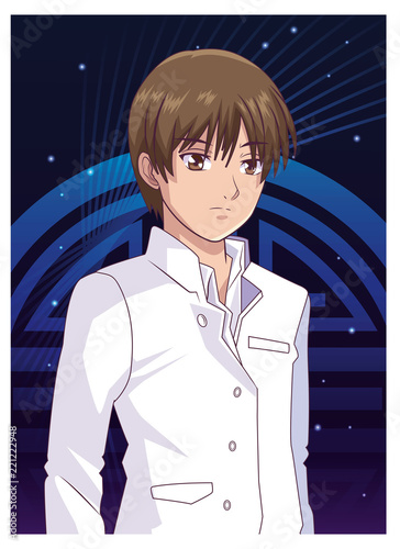 Young man anime cartoon