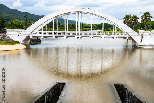 White bridge above Mae Tha river photo