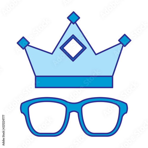 crown and glasses retro trend elements