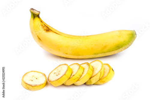 Ripe bananas on white backgroud