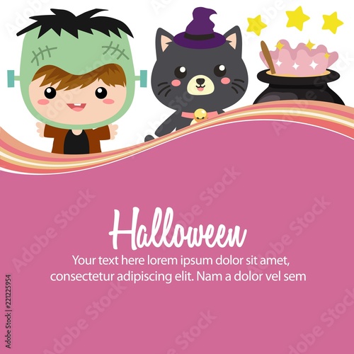 cute happy halloween frankenstein costume kid