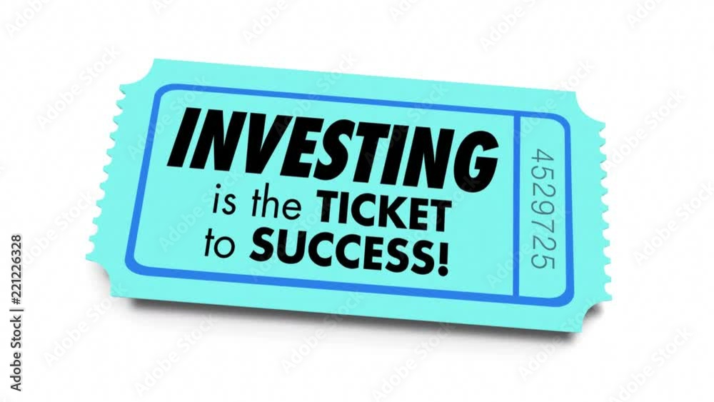 Invest Ticket to Success Grow Money Savings 3d Animation Invest Ticket to Success Grow Money Savings 3d Animation