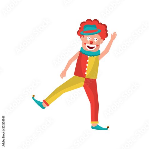friendly funny clown performer character