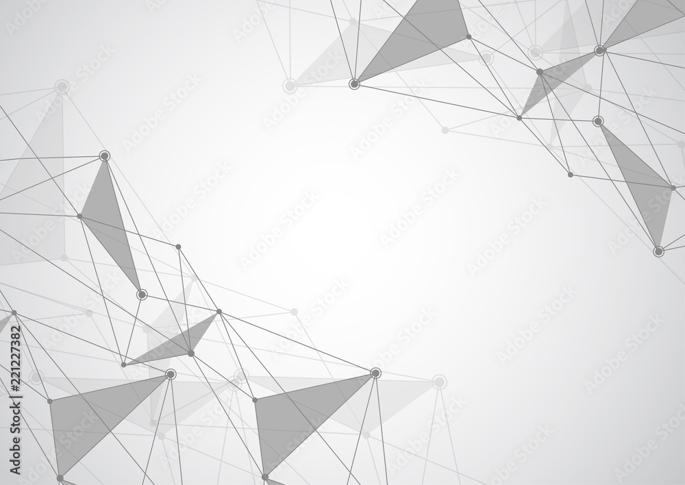 Abstract connecting dots and lines with geometric background. Modern technology connection science, Polygonal structure background. Vector illustration Abstract connecting dots and lines with geometric background. Modern technology connection science, Polygonal structure background. Vector illustration