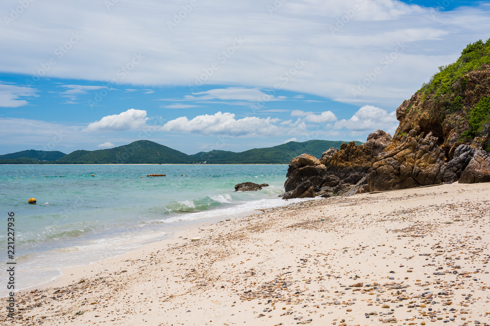 sand beach with blue sea on KohKham . sand beach with blue sea on KohKham .