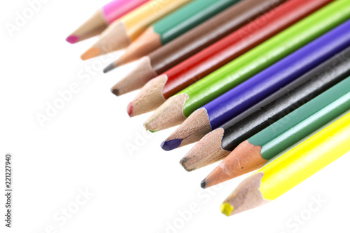 stationery pencils on a white background