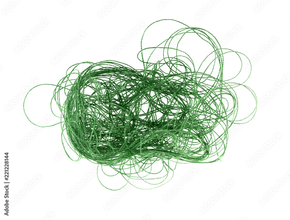 green thread on white background green thread on white background