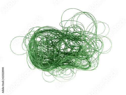 Fotografia, Obraz green thread on white background