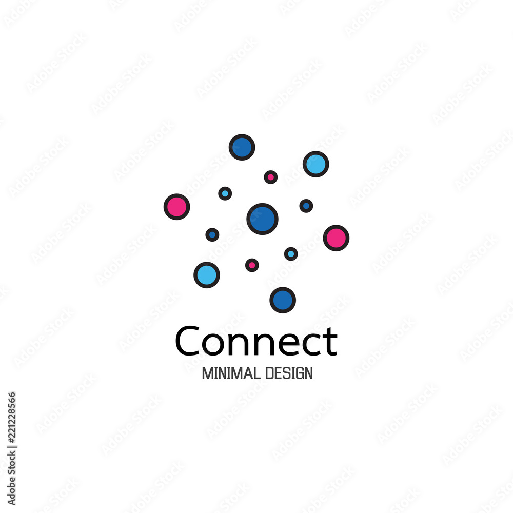 Abstract network connection. icon logo minimal design. Vector Illustration Abstract network connection. icon logo minimal design. Vector Illustration