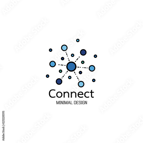 Abstract network connection. icon logo minimal design. Vector Illustration