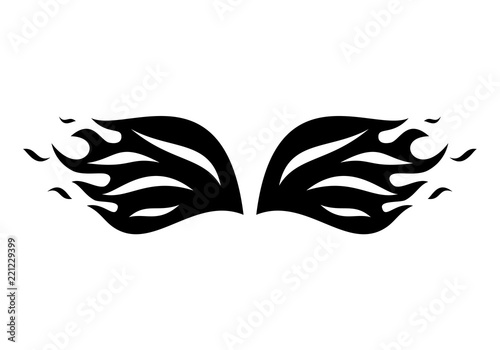 Wings in flame design vector