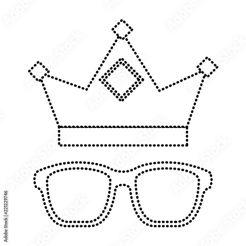 crown and glasses retro trend elements