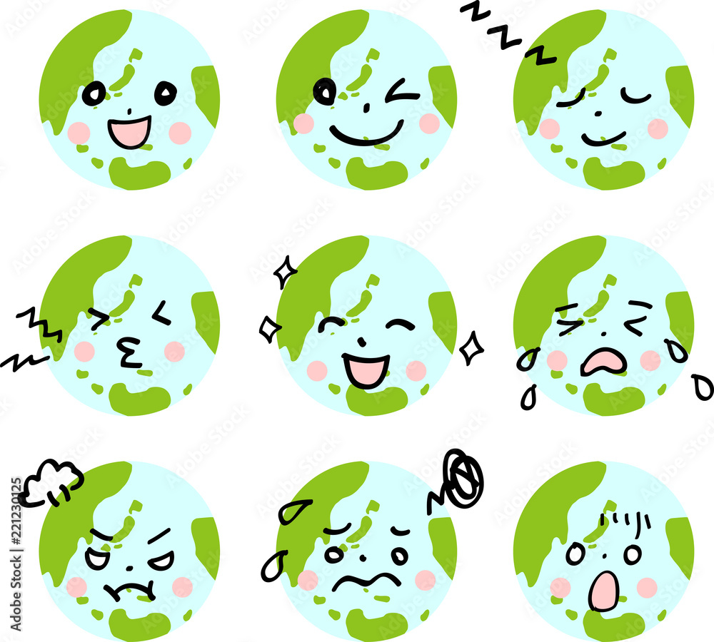 地球 喜怒哀楽 イラスト Stock Vector Adobe Stock