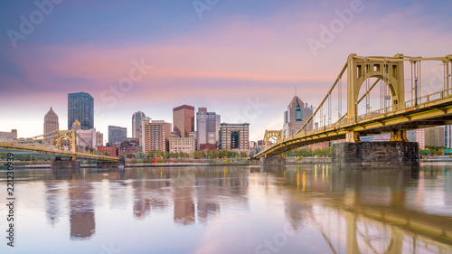 Downtown skyline of Pittsburgh, Pennsylvania at sunset © f11photo