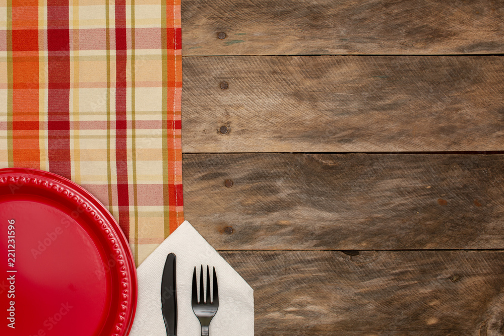 summer holiday camping picnic table background Stock Photo | Adobe Stock
