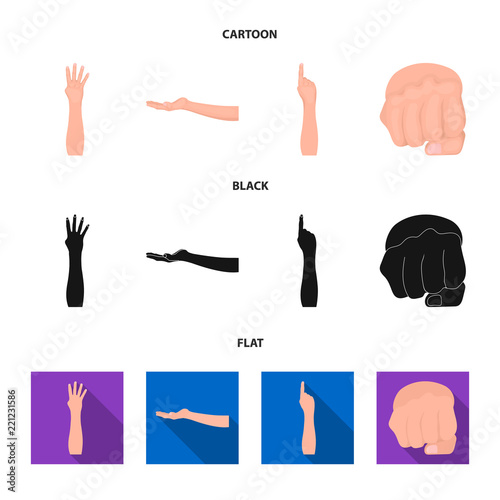 Sign Language cartoon,black,flat icons in set collection for design.Emotional part of communication vector symbol stock web illustration.