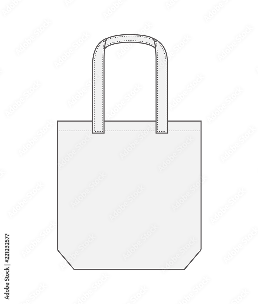 Tote bag / shopping bag / eco bag template illustration (white) Stock ...