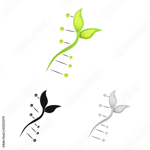 Vector design of genetic and plant symbol. Collection of genetic and biotechnology stock symbol for web.