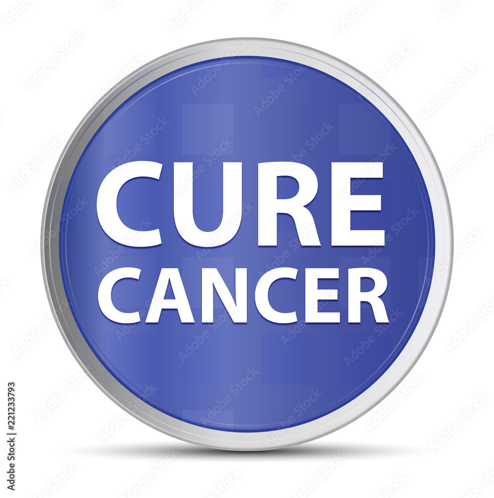 Cure Cancer blue round button