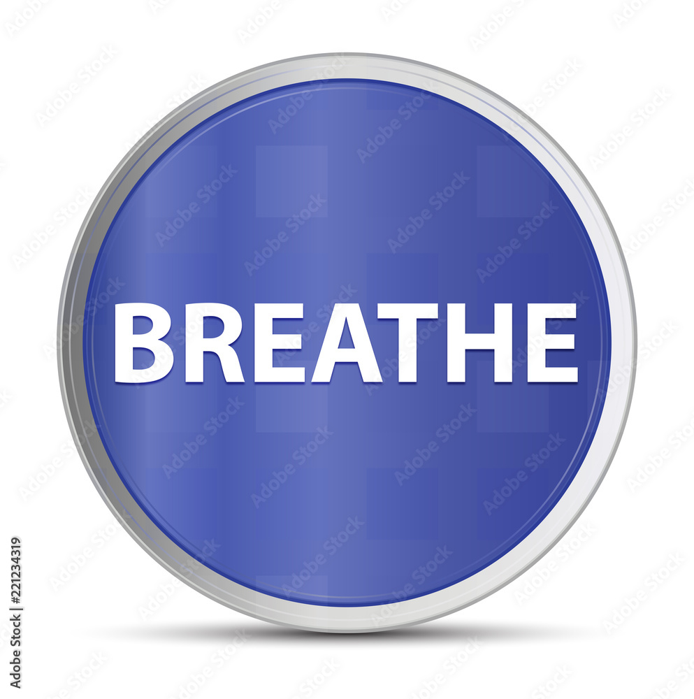 Breathe blue round button