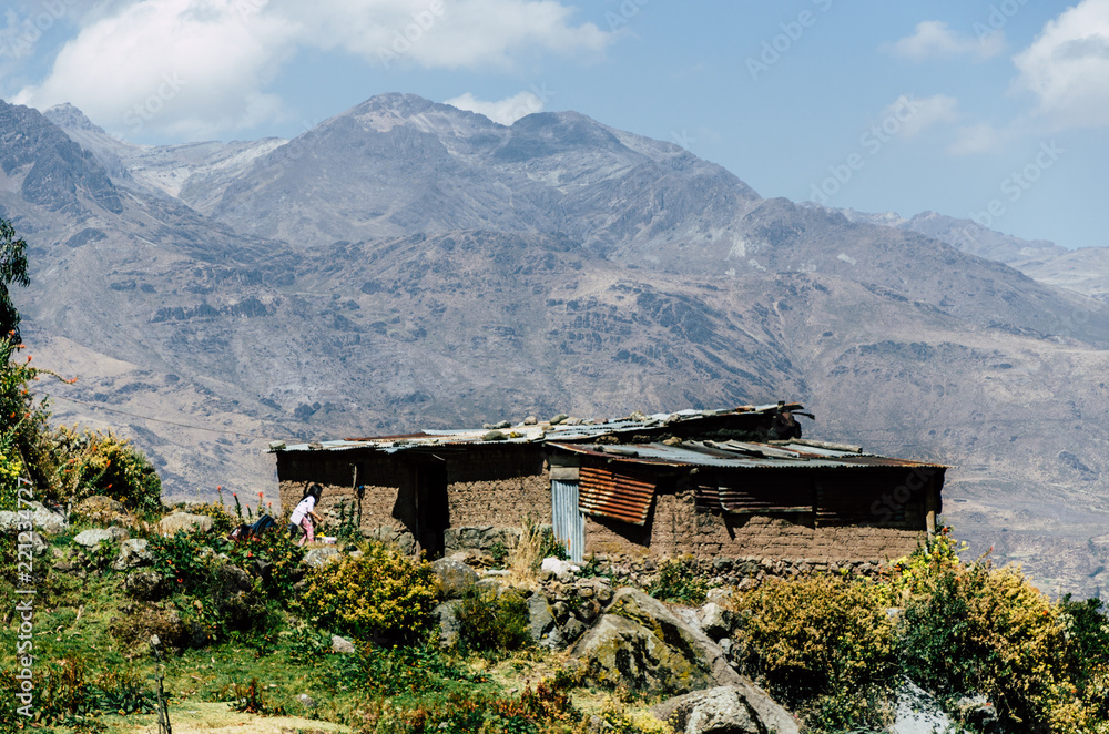 Old house on the top of a mountain - Pueblo Viejo - in Canta north of Lima - Peru Old house on the top of a mountain - Pueblo Viejo - in Canta north of Lima - Peru