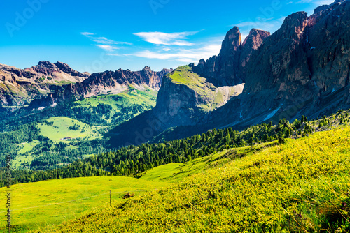 Natural landscape of the limestone Italian Alps