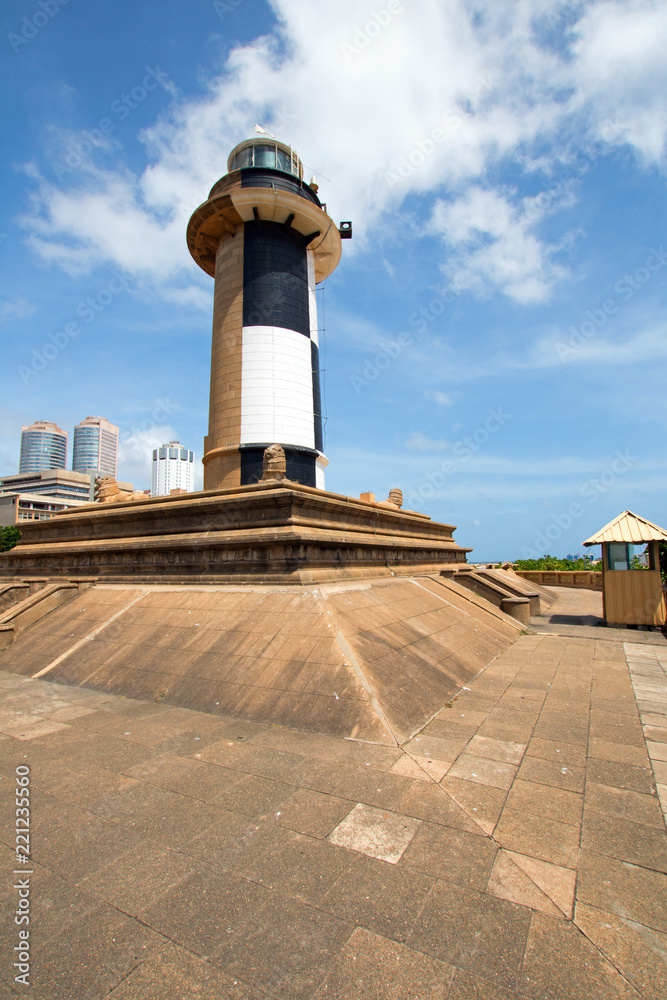 Landmark - Old Lighthouse at the Galle Face in Colombo Sri Lanka Asia