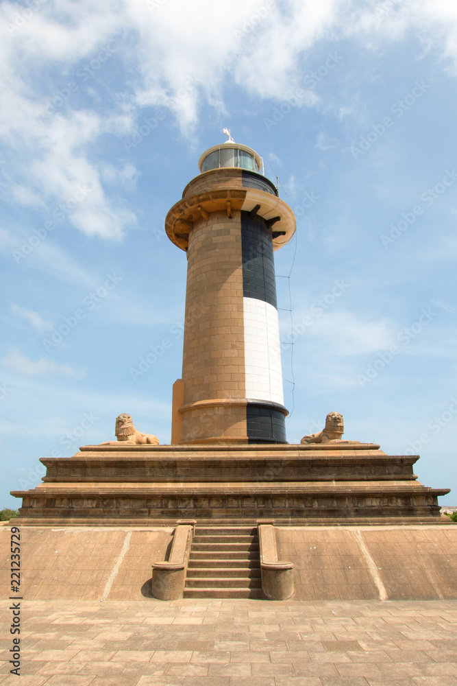 Old Lighthouse landmark at the Galle Face in Colombo Sri Lanka Asia
