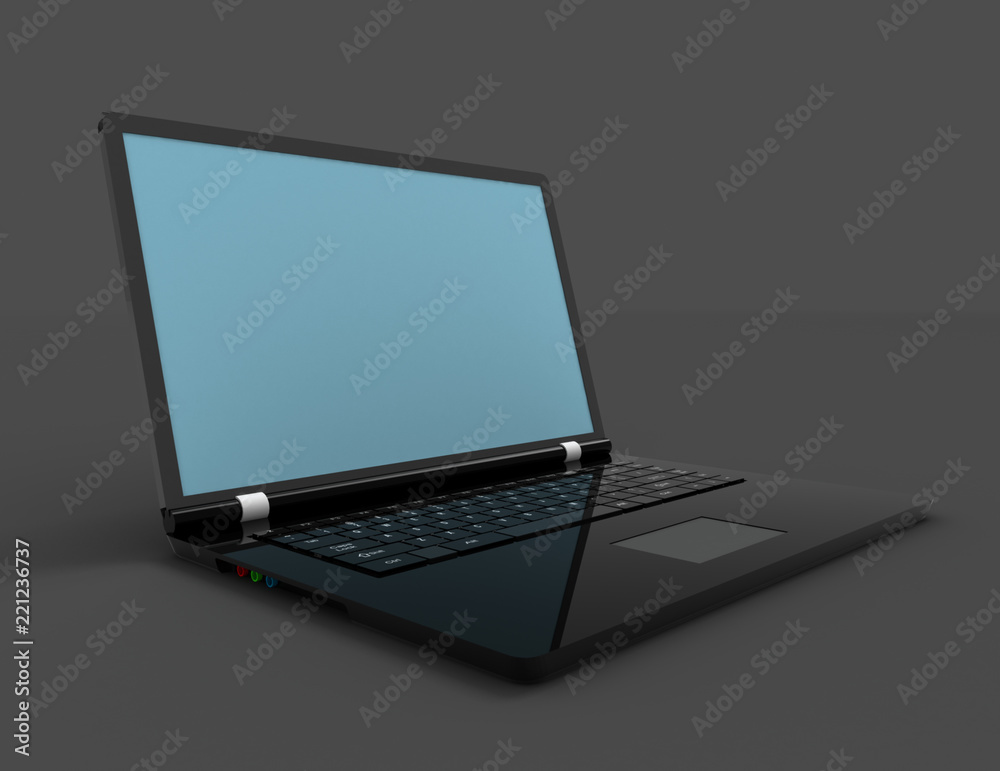 3D Laptop Background. Isolated Computer Render. 3D Laptop Background. Isolated Computer Render.