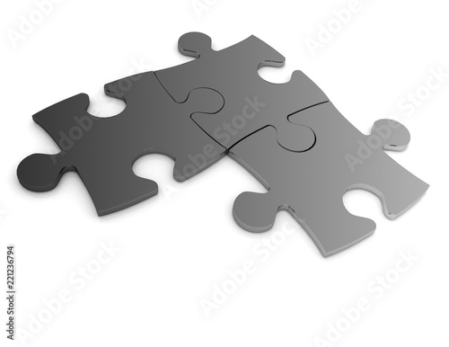 3d puzzle concept isolated on white background