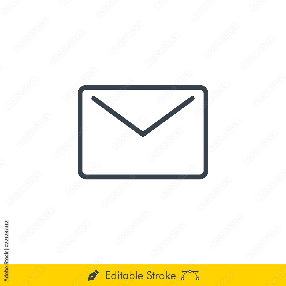 Mail (Message) Icon / Vector - In Line / Stroke Design Mail (Message) Icon / Vector - In Line / Stroke Design