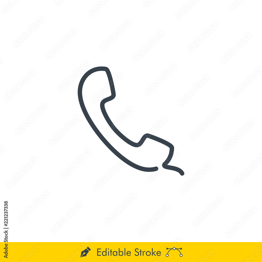 Line Phone Icon / Vector - In Line / Stroke Design Line Phone Icon / Vector - In Line / Stroke Design
