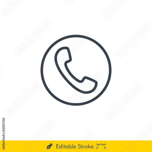 Phone Icon / Vector - In Line / Stroke Design
