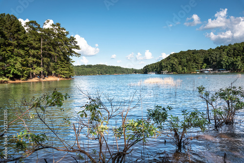 People swimming and boating in Lake Lanier