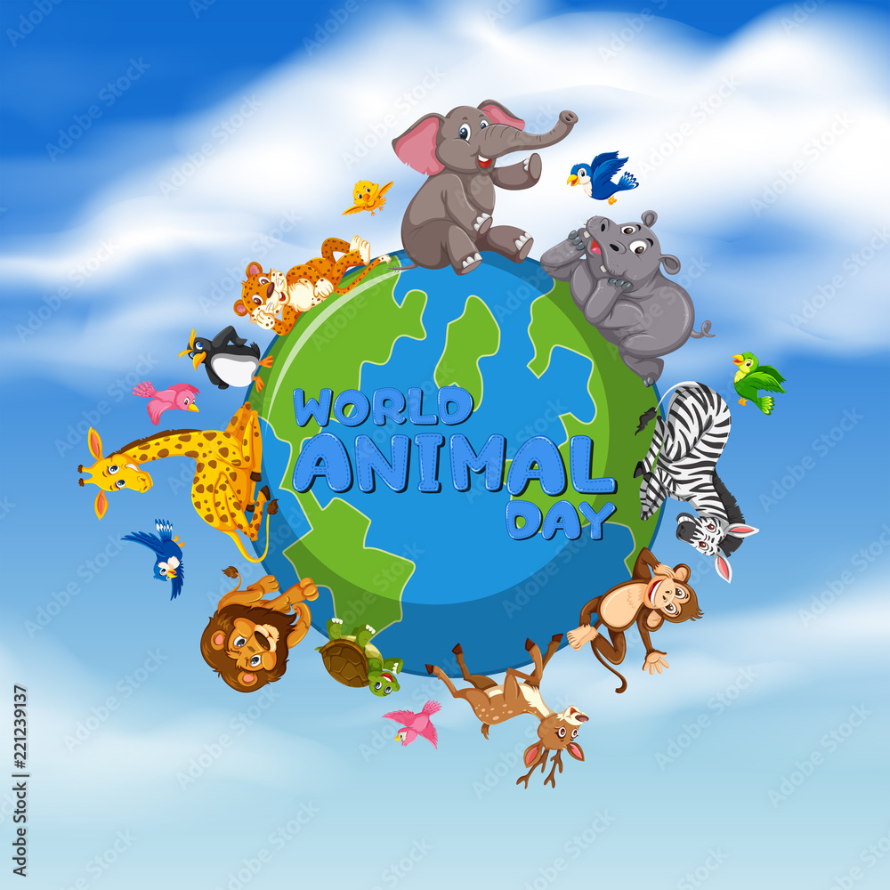 Fototapeta premium World animal day template