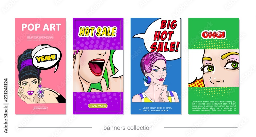 Pop Art Hot Sale Vertical Banners