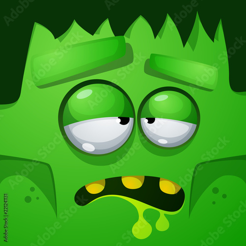 Frankenstein characters. Halloween face illustration. Vector eps 10