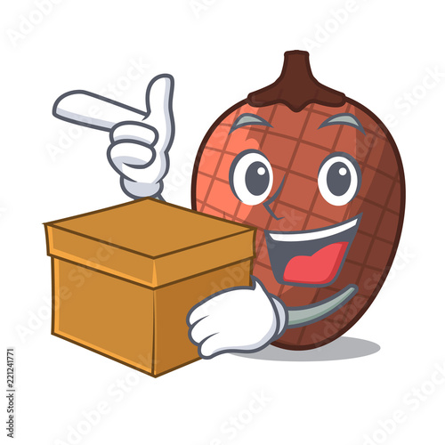 With box cartoon fruit mauritia flexuosa of America