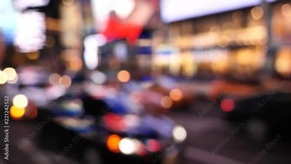 Times Square At Night out of focus Manhattan, New York City Times Square At Night out of focus Manhattan, New York City